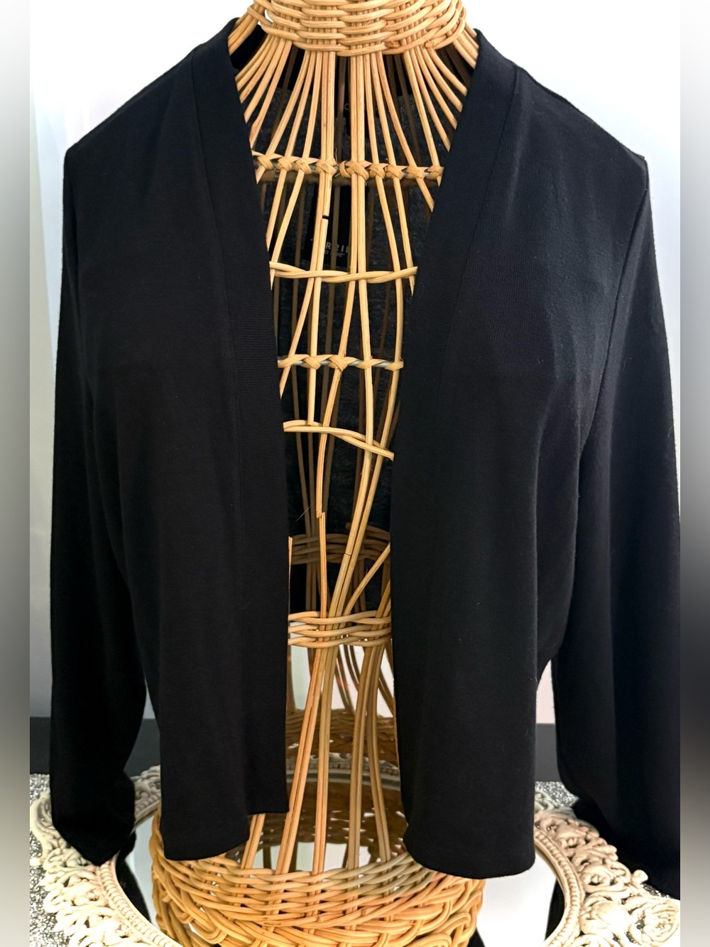 NWT Torrid Black Hacci 3/4 Sleeve Open Front Shrug Cardigan Size 1 (1X /14-16)